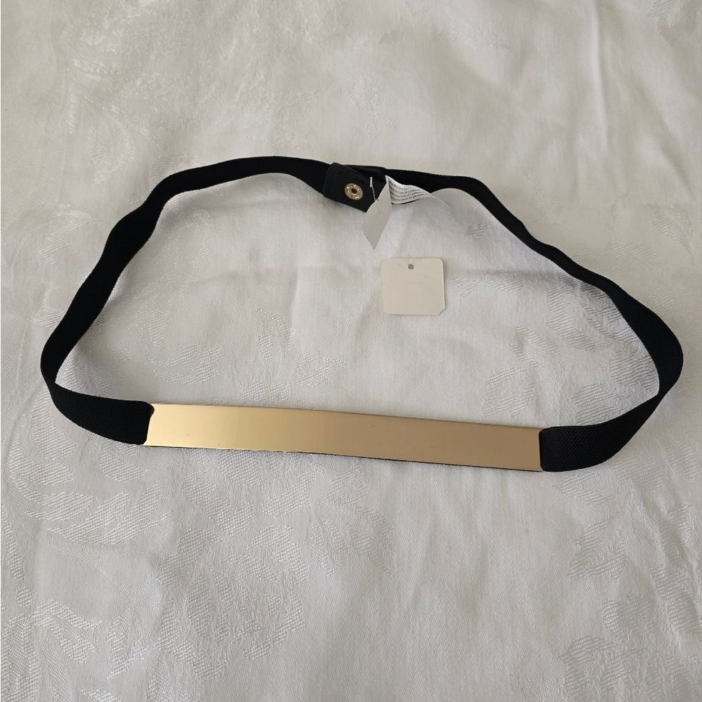 Gold and Black Women's Belt Elastic‎ Waist NWT
